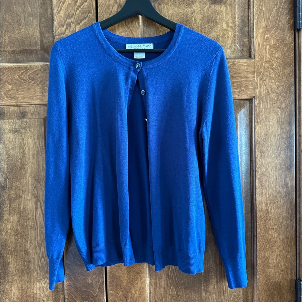 Melrose CHIC New York Royal Blue Cardigan - Women's Size Large